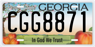 GA license plate CGG8871