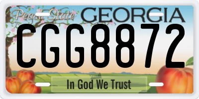 GA license plate CGG8872