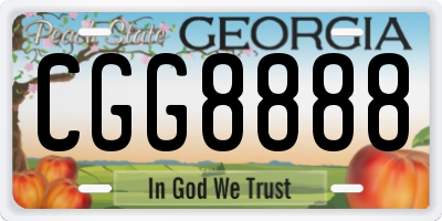 GA license plate CGG8888