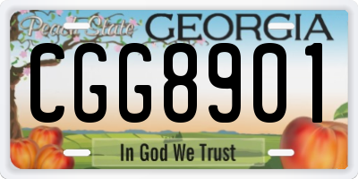 GA license plate CGG8901
