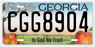 GA license plate CGG8904