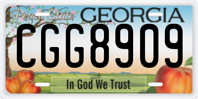 GA license plate CGG8909
