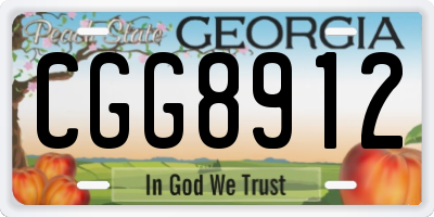 GA license plate CGG8912