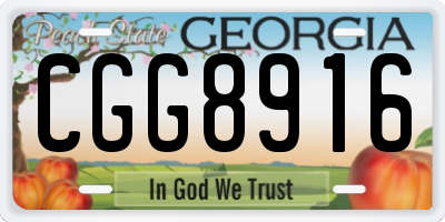 GA license plate CGG8916
