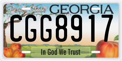 GA license plate CGG8917