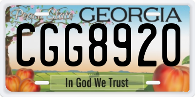 GA license plate CGG8920