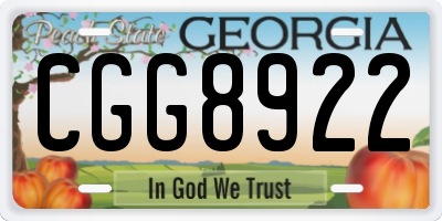 GA license plate CGG8922