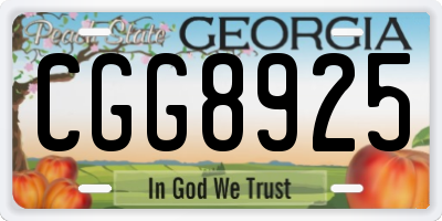 GA license plate CGG8925