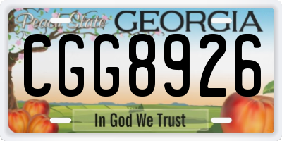 GA license plate CGG8926