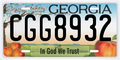 GA license plate CGG8932