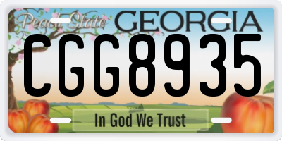 GA license plate CGG8935