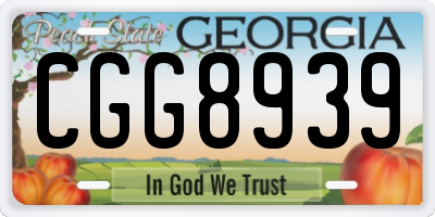 GA license plate CGG8939