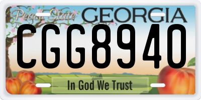 GA license plate CGG8940