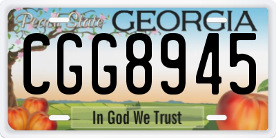 GA license plate CGG8945