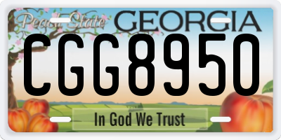 GA license plate CGG8950