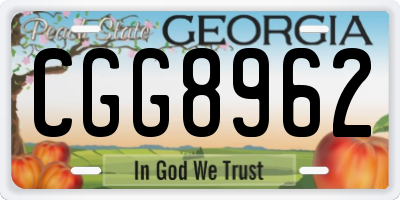 GA license plate CGG8962