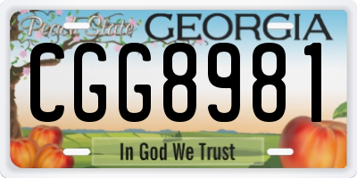 GA license plate CGG8981