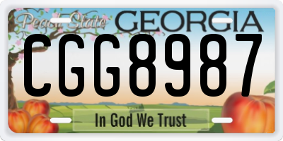 GA license plate CGG8987