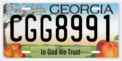 GA license plate CGG8991