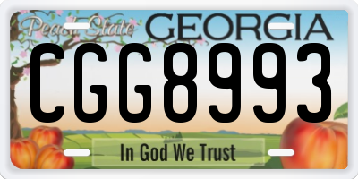 GA license plate CGG8993