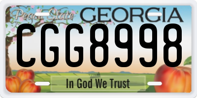 GA license plate CGG8998