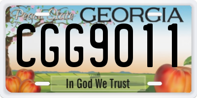 GA license plate CGG9011