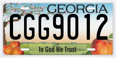 GA license plate CGG9012