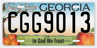 GA license plate CGG9013