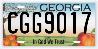 GA license plate CGG9017