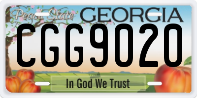 GA license plate CGG9020