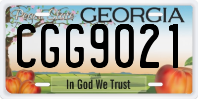 GA license plate CGG9021