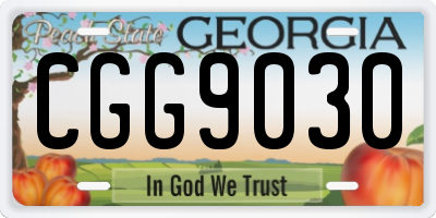 GA license plate CGG9030