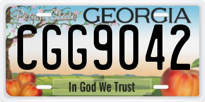 GA license plate CGG9042
