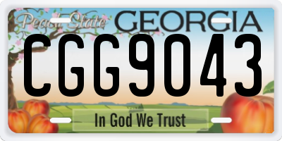 GA license plate CGG9043