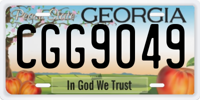 GA license plate CGG9049