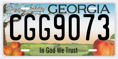 GA license plate CGG9073