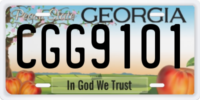 GA license plate CGG9101