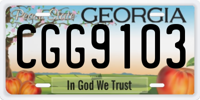 GA license plate CGG9103