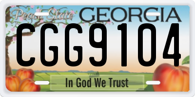 GA license plate CGG9104