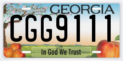 GA license plate CGG9111