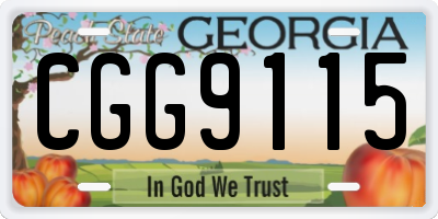 GA license plate CGG9115