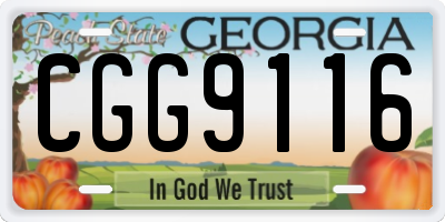 GA license plate CGG9116