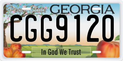 GA license plate CGG9120