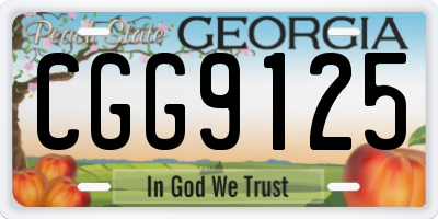 GA license plate CGG9125