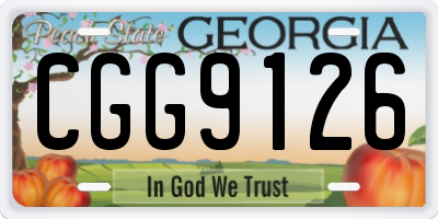 GA license plate CGG9126