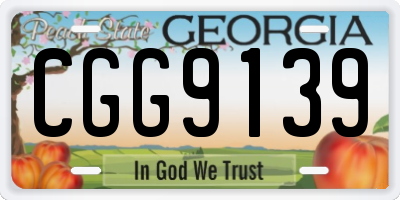 GA license plate CGG9139