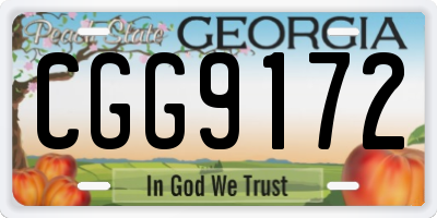 GA license plate CGG9172