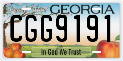 GA license plate CGG9191