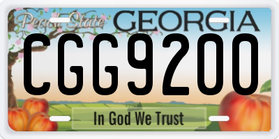 GA license plate CGG9200