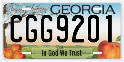GA license plate CGG9201
